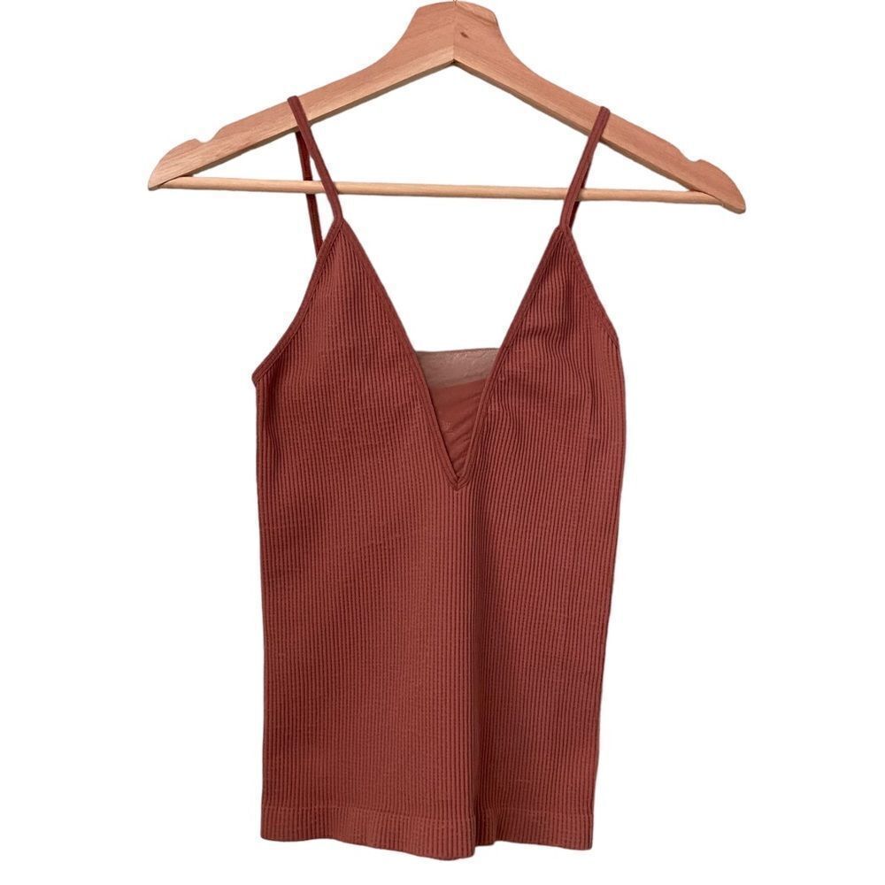 Free People Intimately Crop Top Ribbed Seamless Copper Color in Size XS/S